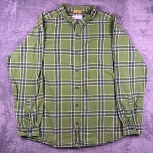 Columbia Button Down Shirt Mens XXL Green Plaid Long Sleeve Hiking Outdoor